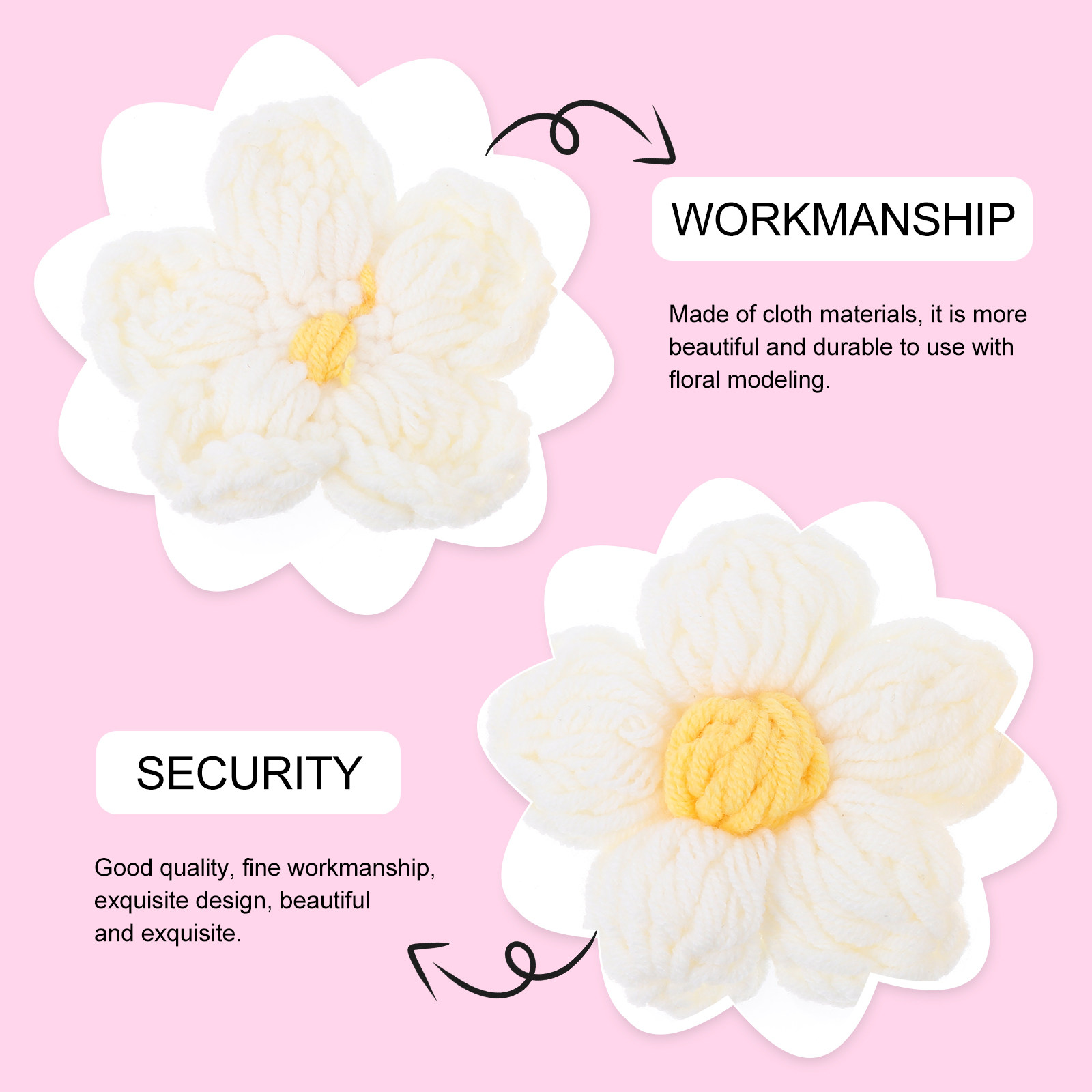 4Pcs Crocheted Floral Accessor - Sewing Garments recension och pris