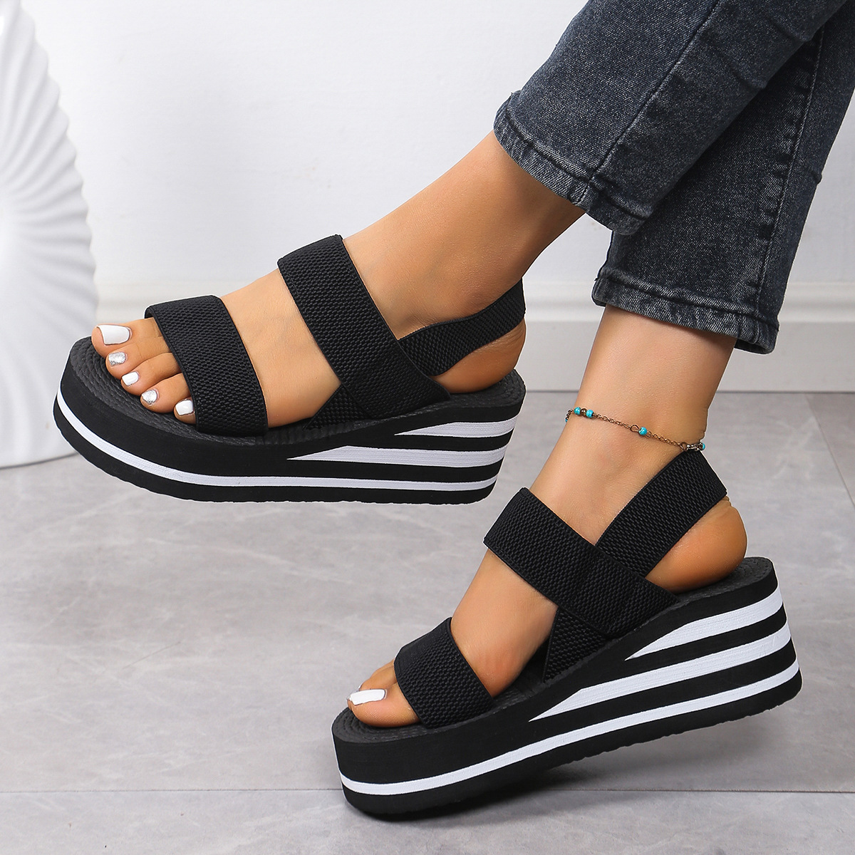 2026Women Slingback Wedge Sand - Elastic Waistband Roll recension och pris