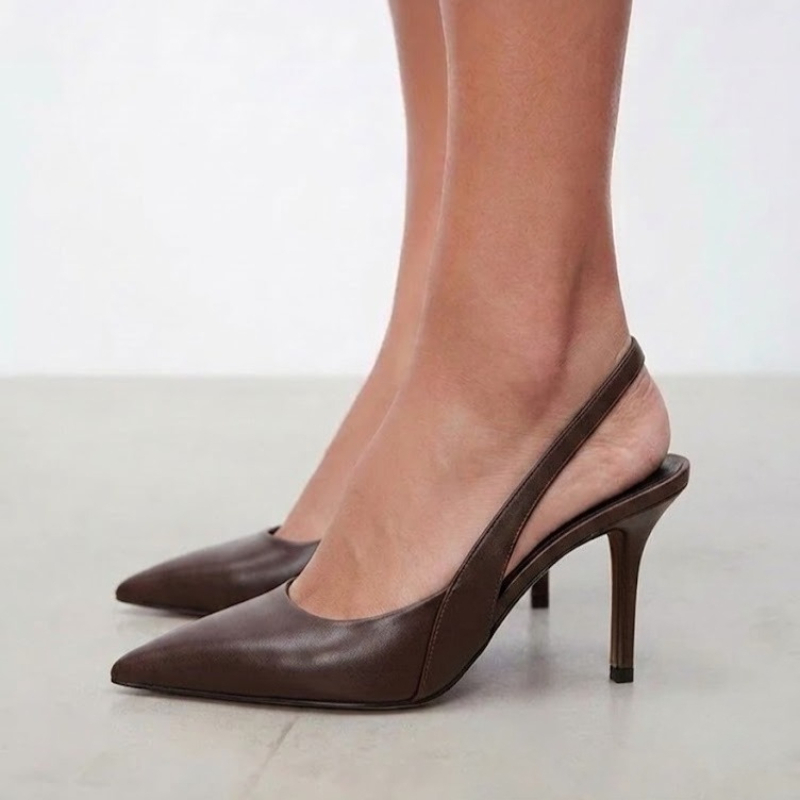 Women's Elegant Dark Brown Fau - Elastic Waistband Roll recension och pris