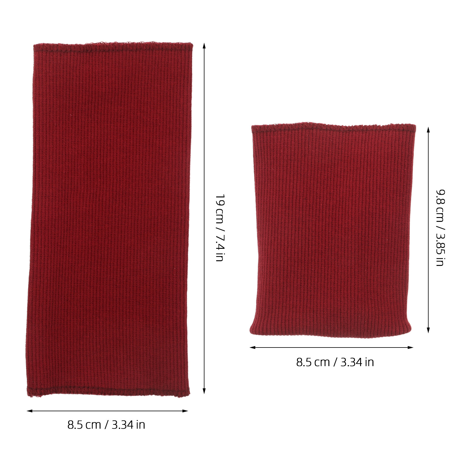 1Pair Dark Red Ribbed Knit Cuf - Textile For Sewing recension och pris